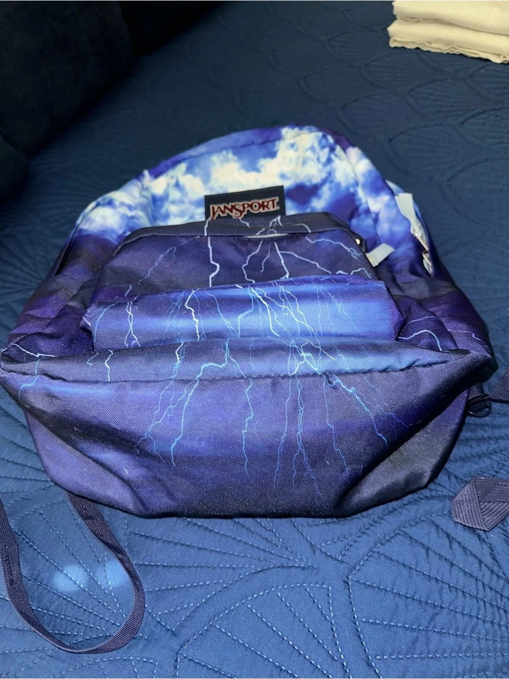 Jansport Blue Lightning Print Backpack